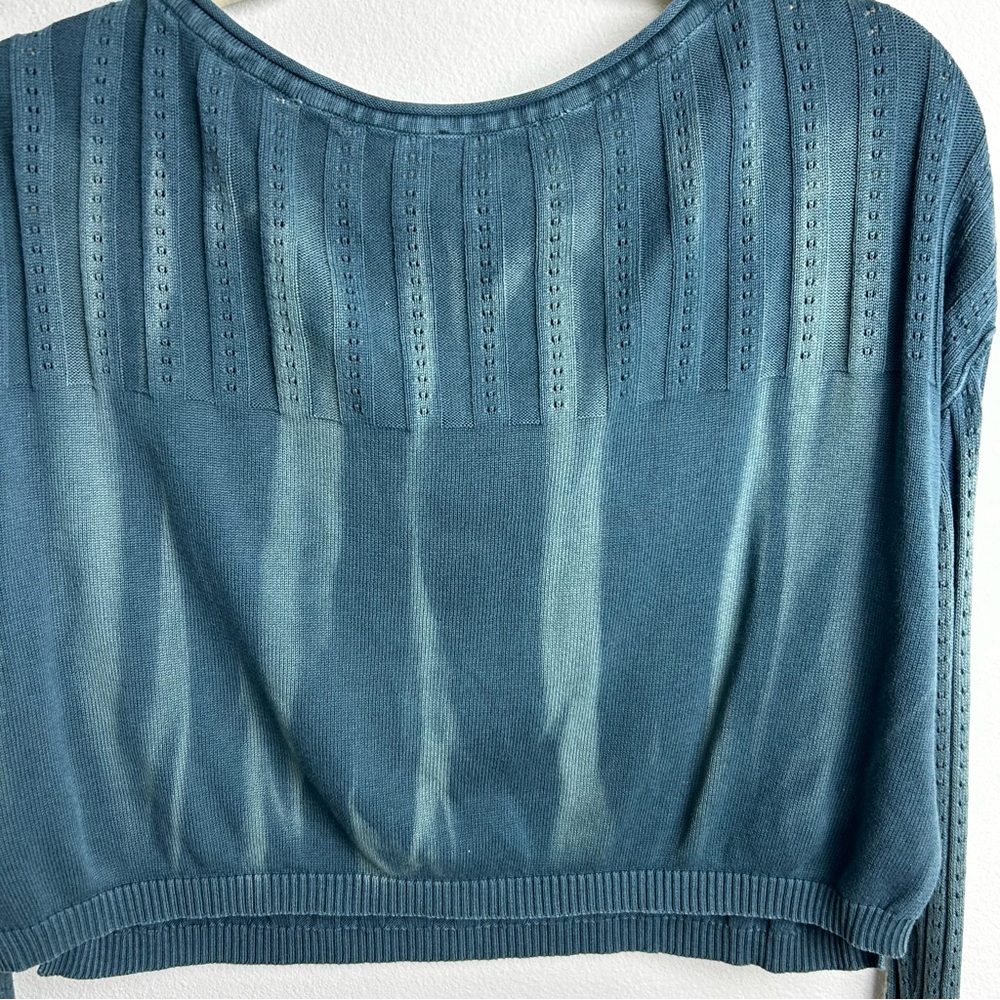 Free People Knit cropped boxy fit sweater distressing tie-dye look size: XS - Picture 10 of 10